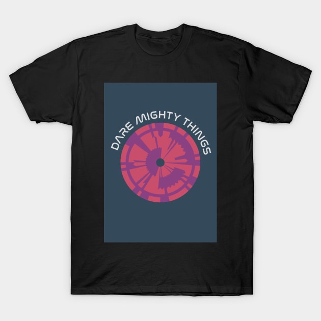 JPL/NASA Perseverance Parachute "Dare Mighty Things" Poster #6 T-Shirt by Walford-Designs